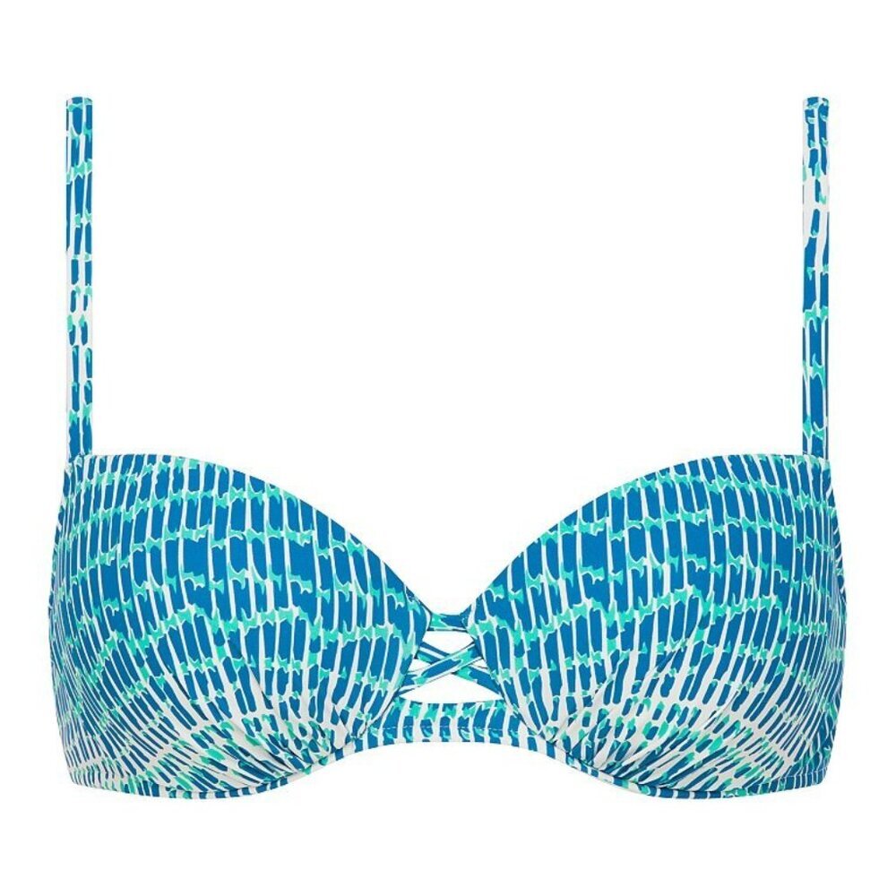 CHANTELLE Bikini Memory Foam Shades Blue Multi-positions  Underwire 32D US
